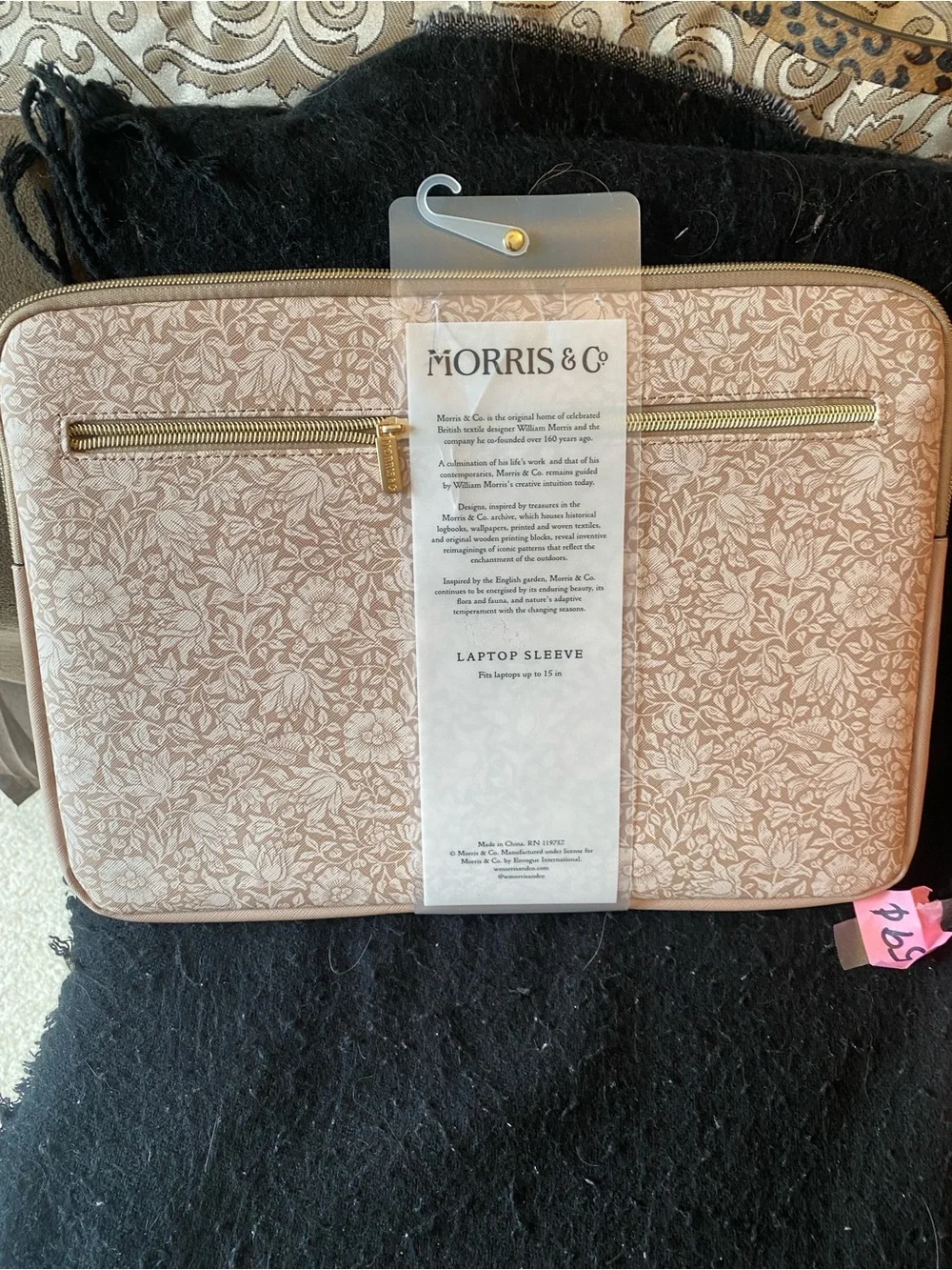 Morris & Co Floral Laptop Sleeve in Dusty Pink